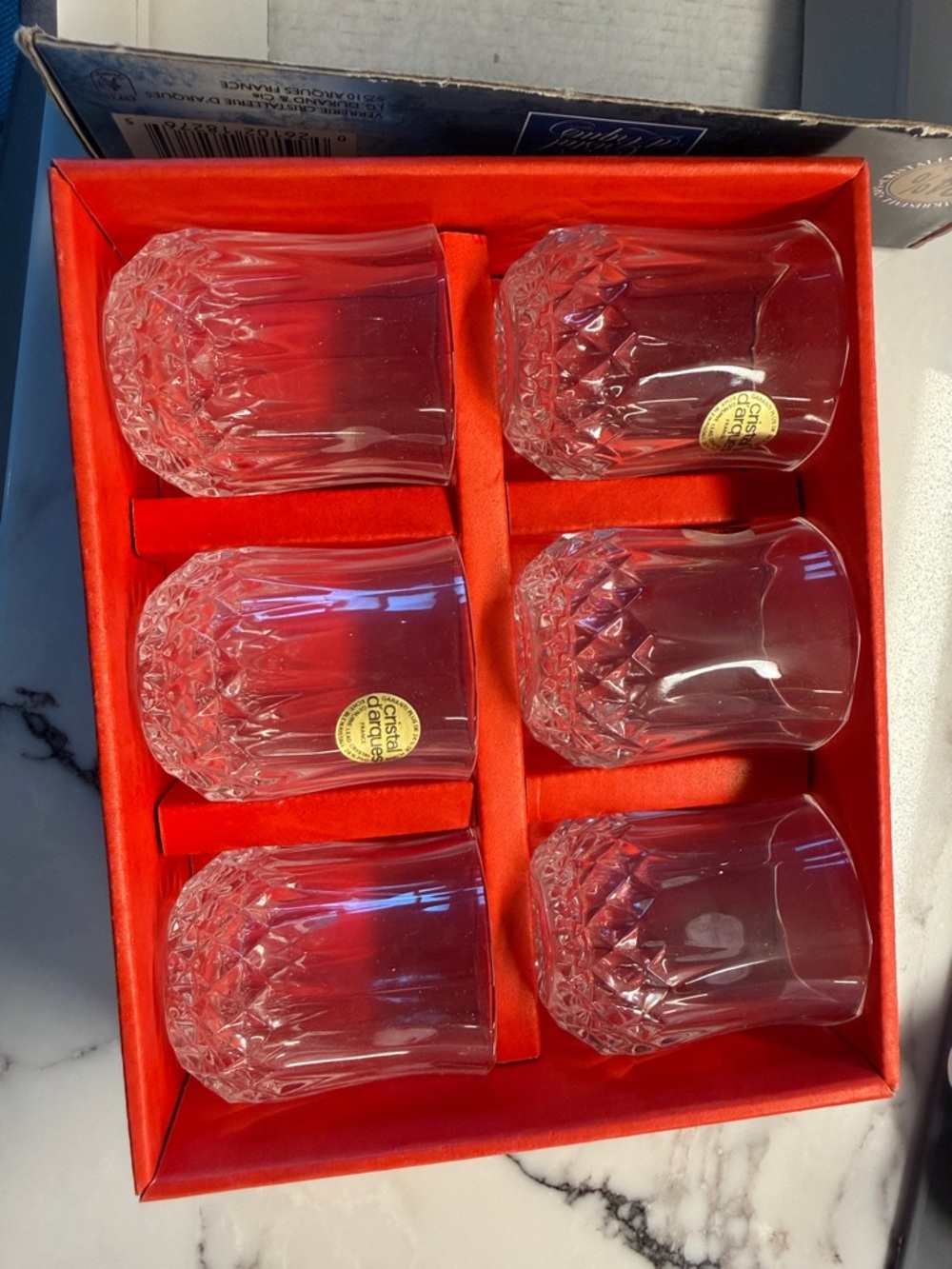 Longchamp Clear Crystal Cut Whiskey Glasses - Set of 6